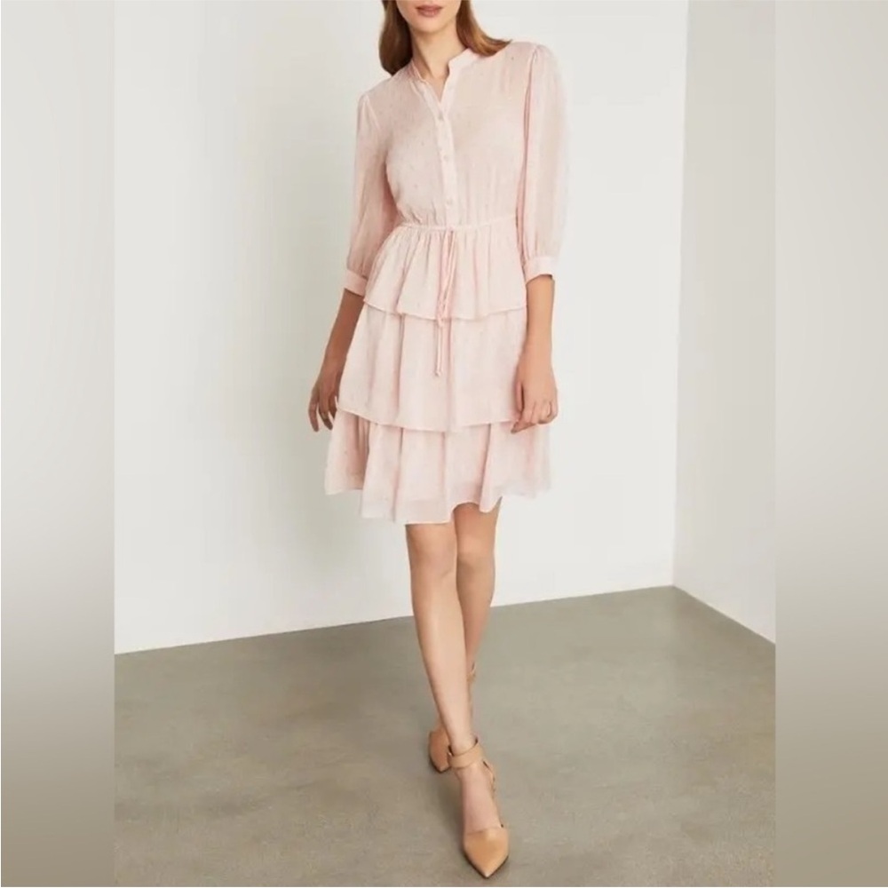 BCBGMaxAzria Clip Dot Tiered Ruffle Dress